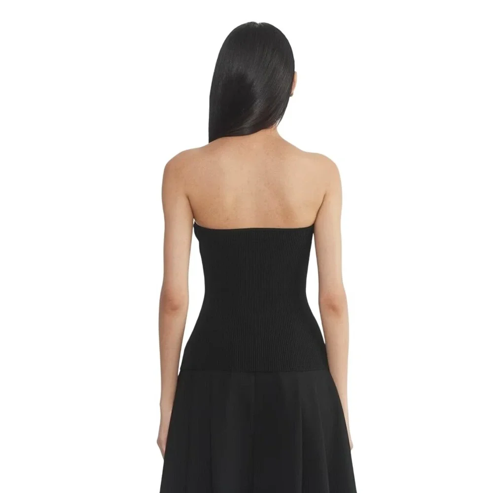 Aritzia Babaton Sculpt Knit Tube Top Black 2XS Strapless Ribbed Bodice
